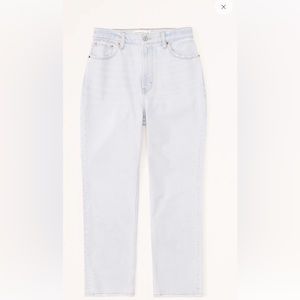 Abercrombie Curve love ultra high rise ankle straight jeans in light wash